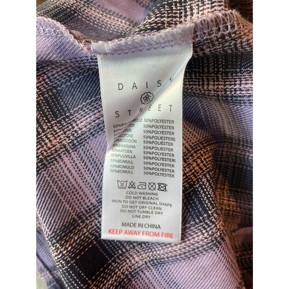 Daisy Street Purple Black Plaid Skirt Size Medium - Picture 6 of 6